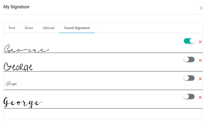 saved signatures grabsign